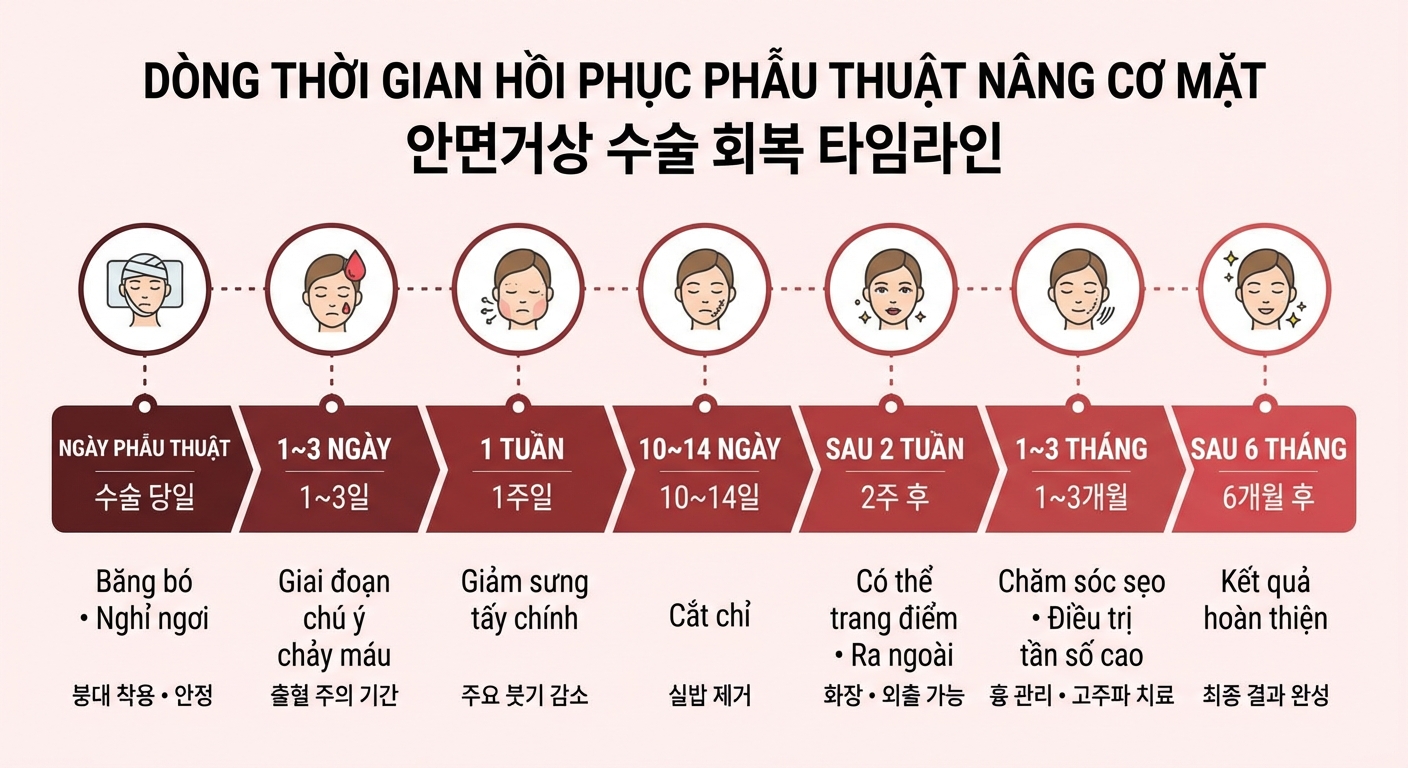 안면거상 회복 타임라인
